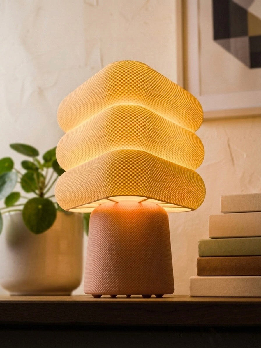 Triangular retro lamp with basket structure