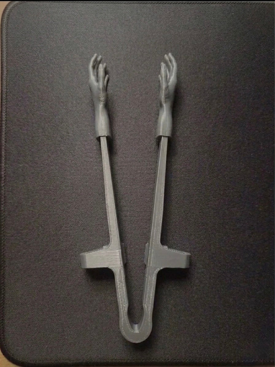 Gaming chopstick with hand front