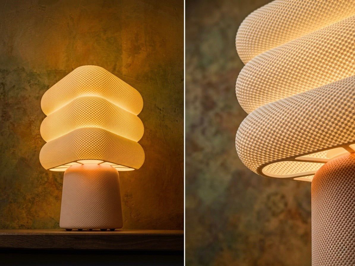 Triangular retro lamp with basket structure