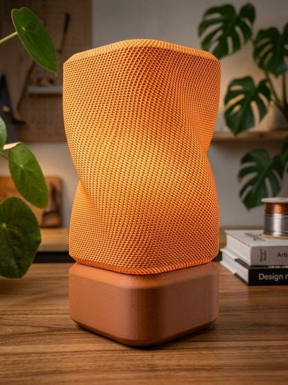 rectangular twisted lamp with basket structure