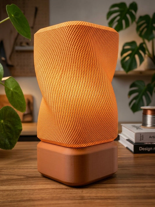 rectangular twisted lamp with basket structure