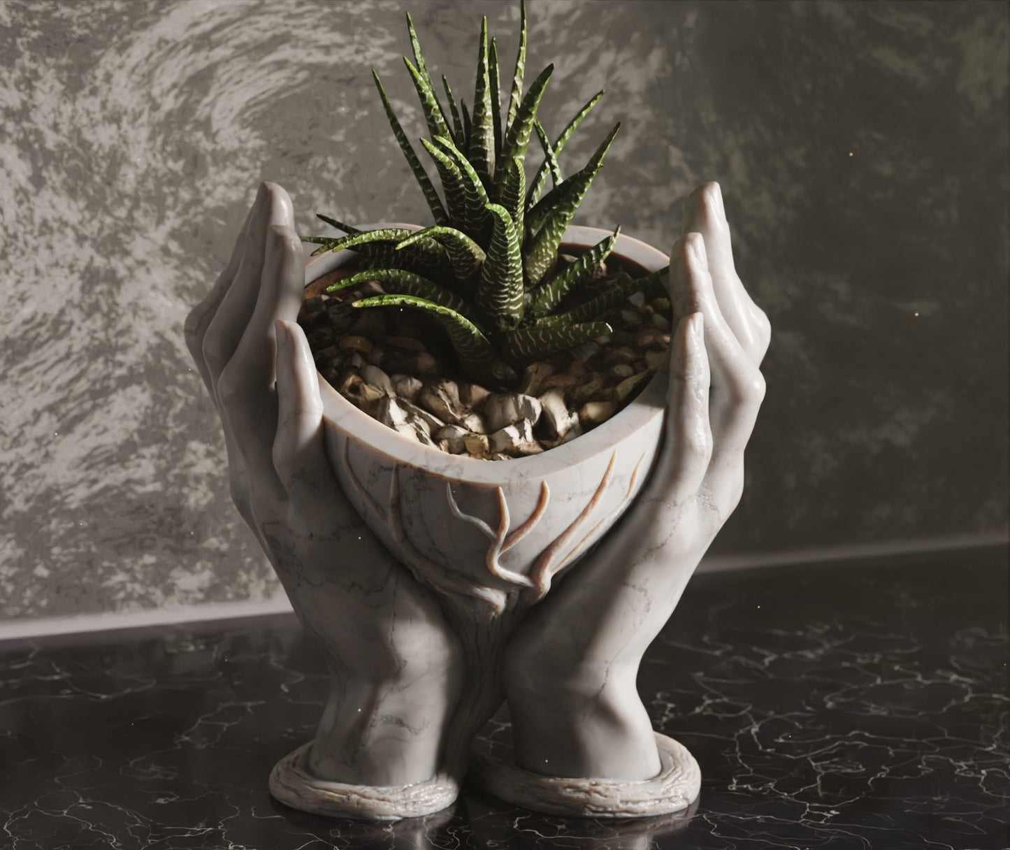 Heart hand vase