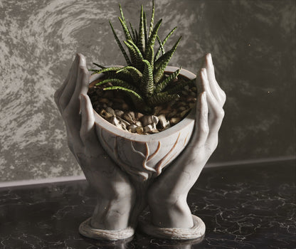 Heart hand vase