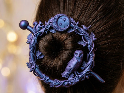 midnight oak hair brooch