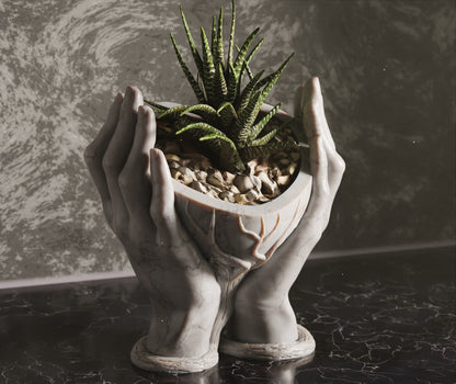 Heart hand vase