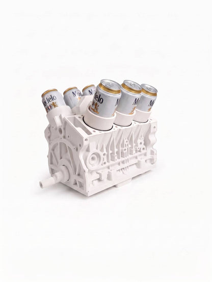 V6 Engine Beer Display with Rotating Crankshaft
