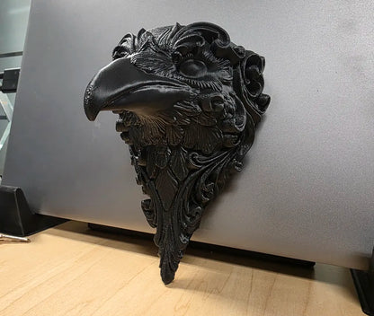Elegant Gothic Raven Planter Wall Hang