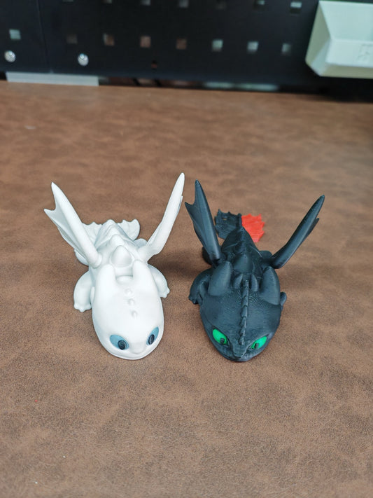 toothless and Light fury mini toy