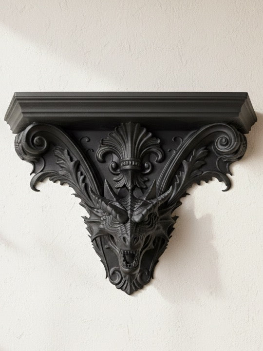 Baroque Dragon Shelf: The Winged Guardian