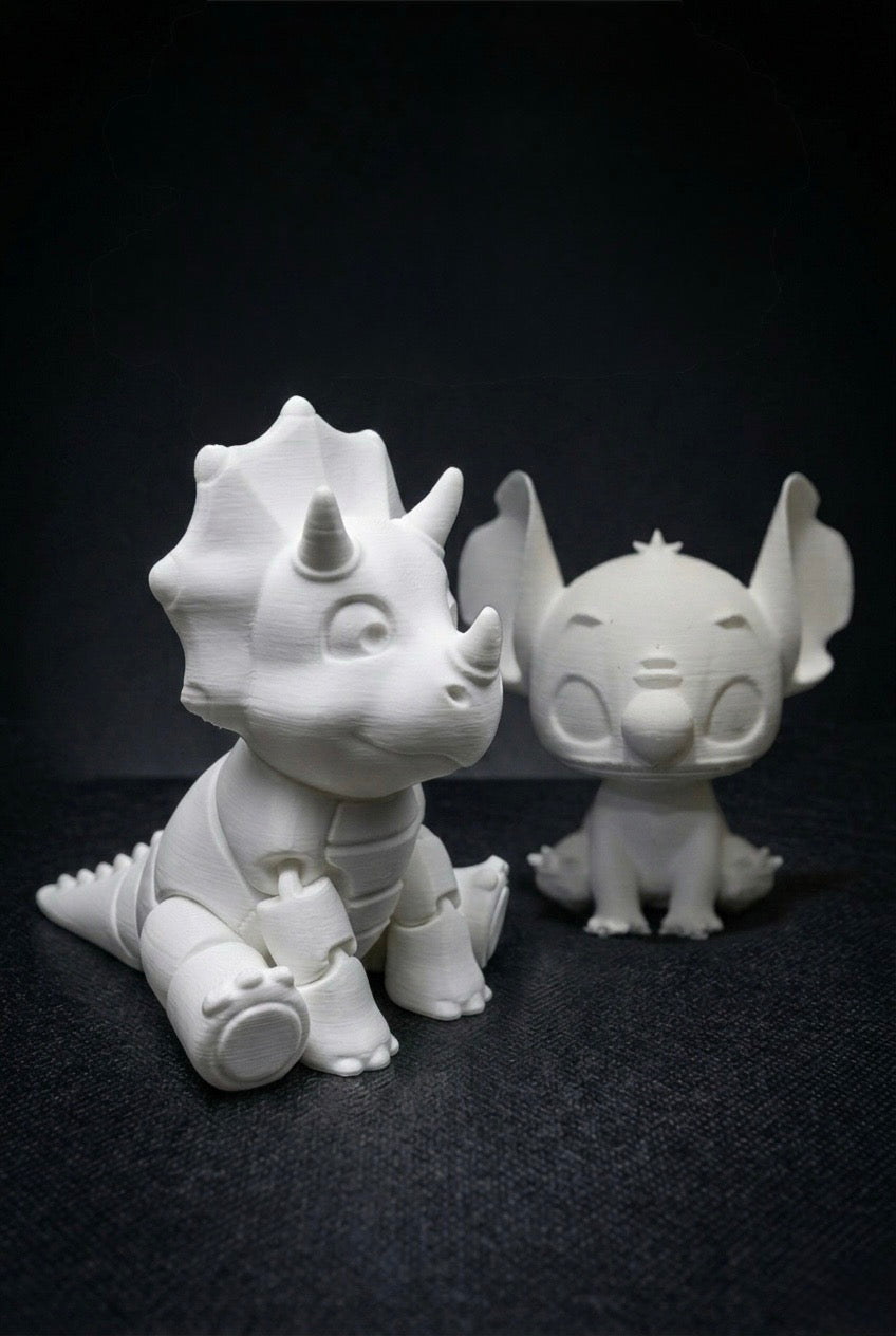 DIY dino and stich set -self paint