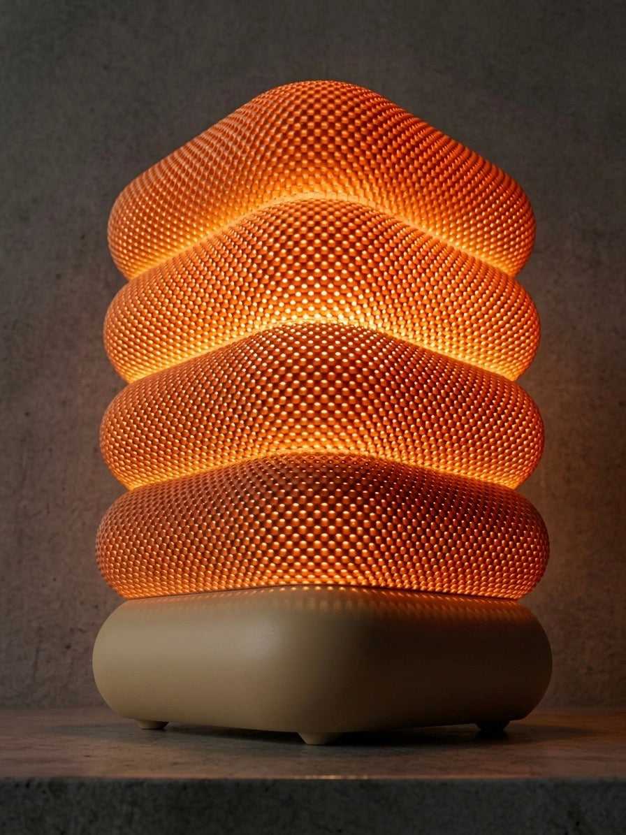 Retro lamp with basket structure