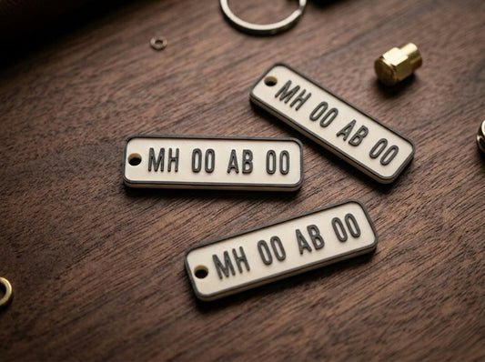 Customised number plate keychain