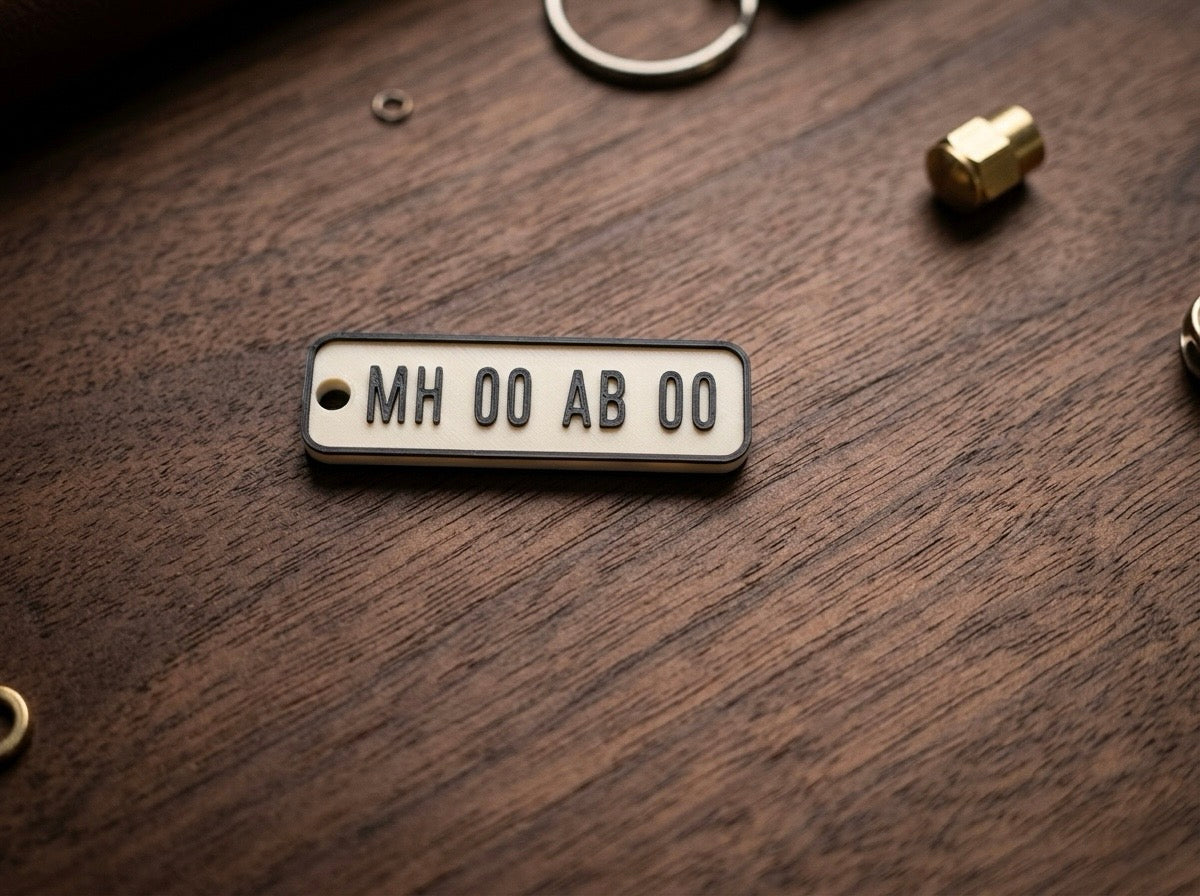 Customised number plate keychain