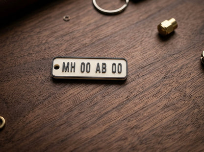 Customised number plate keychain