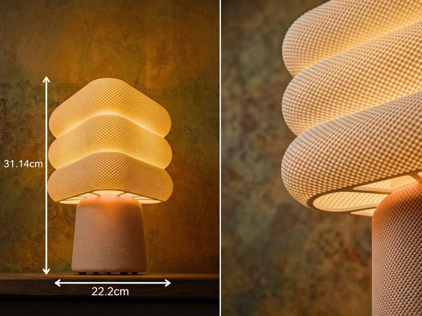 Triangular retro lamp with basket structure