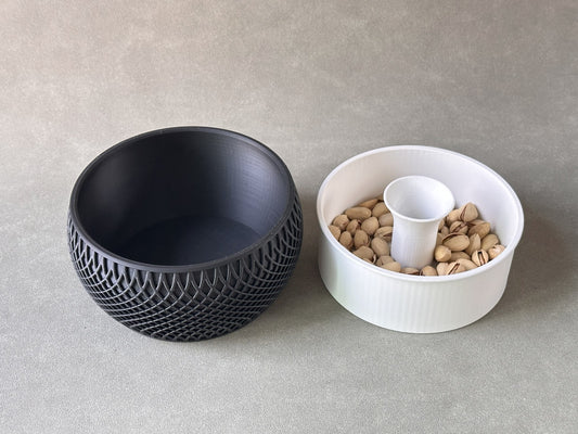 Pistachio Snack Bowl with Hidden Shell Collector